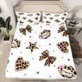thumbnail image 2 of Homewish Teens Love Heart Stars Print Twin Sheet Sets 3pcs,Kawaii Bowknot Twin Fitted Sheet Microfiber,Cheetah Print Polak Dots Breathable Flat Sheet,Lightweight Room Decor, 2 of 7