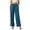 Blue, variant on Women's Effortless Wide Leg High Waisted Pants Relaxed Casual Slouchy Trousers Vertical Pinstripe Ribbed Textures Slacks L