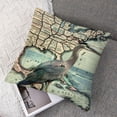 thumbnail image 7 of Acheng Throw Pillow Covers Vintage Map with Ocean Bird Egret Decorative Pillowcase for Home Sofa Bedding Couch Pillow Covers,Set of 2 White(Two Side Print) 20x20in, 7 of 7