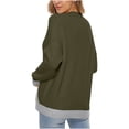 thumbnail image 4 of Yuyuzo Sweater Blouses Long Sleeve V Neck Pullover Patchwork Knit Tops Fall Winter Casual Solid Color Sweaters, 4 of 5