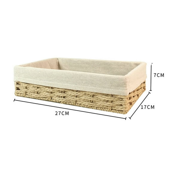 Supvox Paper Rope Woven Storage Basket for Desktop with Washable Liner