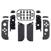 Black Silver Carbon Fiber Housing w/Full Set Buttons Replacement Shell for Nintendo Switch/OLED Joycon