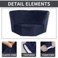 thumbnail image 6 of SHANNA Stretch Velvet Corner Sofa Cover 1-Piece Corner Seat Recliner Sofa Slipcover for Sectional Recliner Sofa L Shape Sofa Additional Seat Cover, Navy Blue, 6 of 9