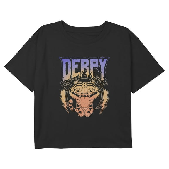 Girls KPop Demon Hunters Derpy Lightning Bolts Cropped T-Shirt