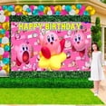thumbnail image 3 of Kirby Star Party Supplies Birthday Decorations Plates Banner Kids Cake Toppers Set Decor, 3 of 8