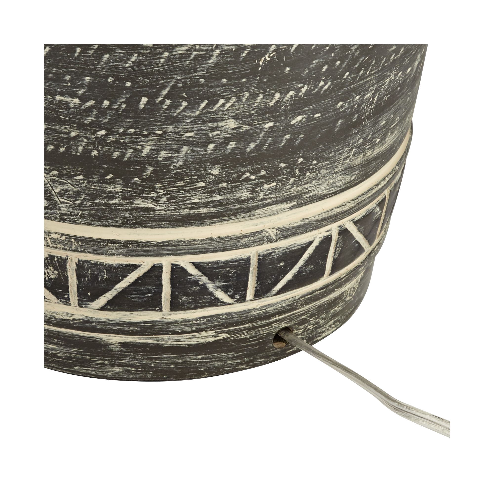 John Timberland Rustic Southwestern Jar Table Lamp with USB Charging Port 32" Tall Earth Tone Linen Drum Shade Living Room Bedroom House