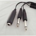 thumbnail image 2 of FOR 2pcs Black 2x 6.35mm 1/4 Mono Male To 6.35mm Stereo Female Socket Audio Cable Lead 20cm, 2 of 2