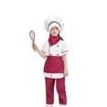 thumbnail image 2 of XAOFW Children's Outfit Sets Plaid Short Sleeve Stand Collar Top With Hat And Apron 3 Piece Chef Dress Up Outfits Club Party Fashionable Cozy Clothes Sets, 2 of 4