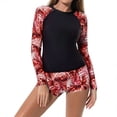 thumbnail image 2 of RKSTN Maillot de Bain à Manches Longues pour Femmes, Protection Solaire, Fermeture Éclair, Surf, Rouge, G, 2 of 9