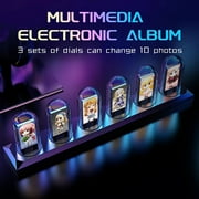 SIKAI CASE Nixie Tube Clock,RGB Nixie Tube,APP Control,Customized Electronic Album/Weather/Animation/Picture,5 IPS Display Screen