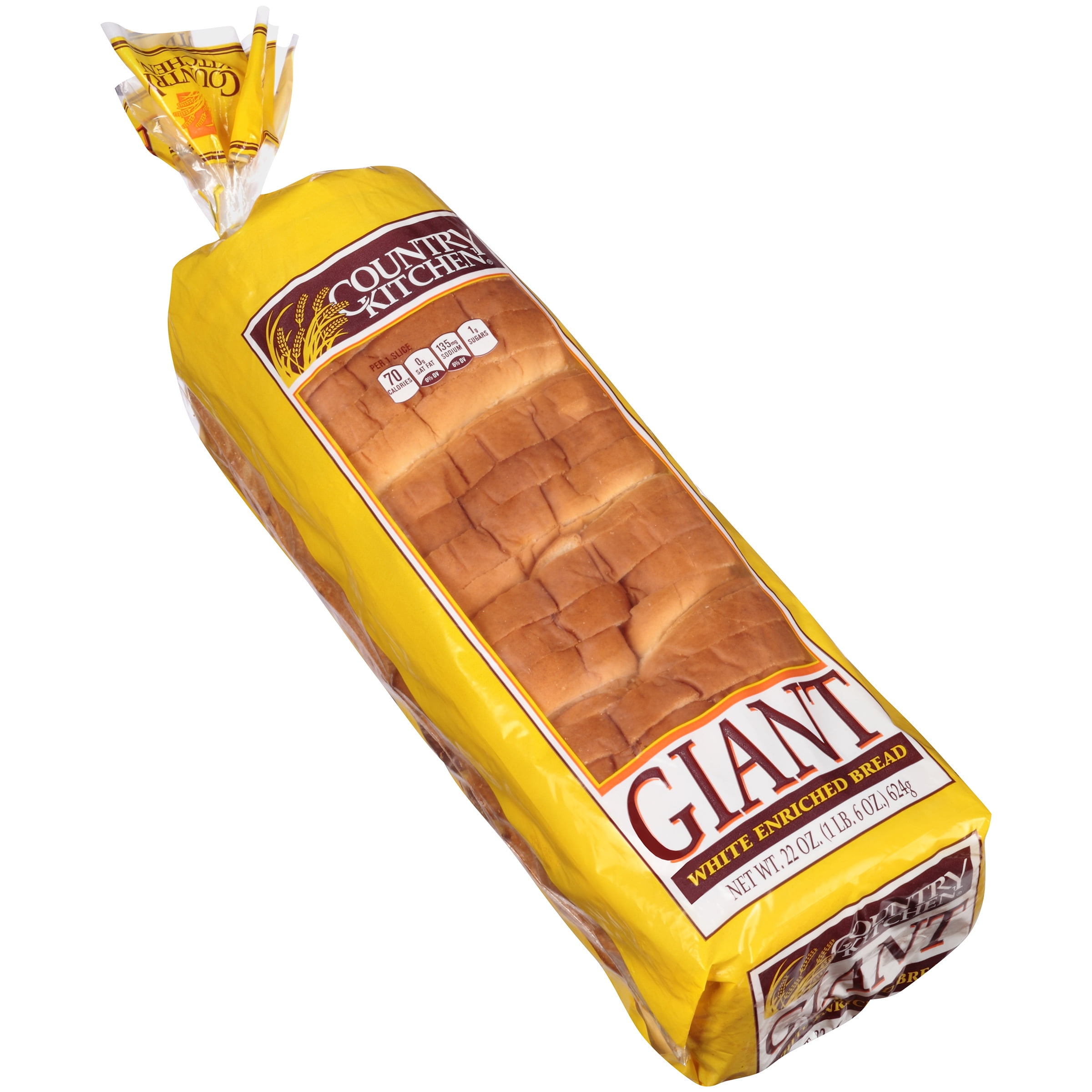 Country Kitchen Giant White Bread, Soft Sliced Sandwich Bread, 22 oz, Shelf-Stable