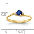 thumbnail image 2 of Primal Gold 14 Karat Yellow Gold 4mm Sapphire and Diamond Ring, 2 of 4