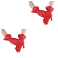 thumbnail image 2 of Guantes de encaje Minnieouse para niña accesorio de moda boda Rojo 2Conjunto, 2 of 6