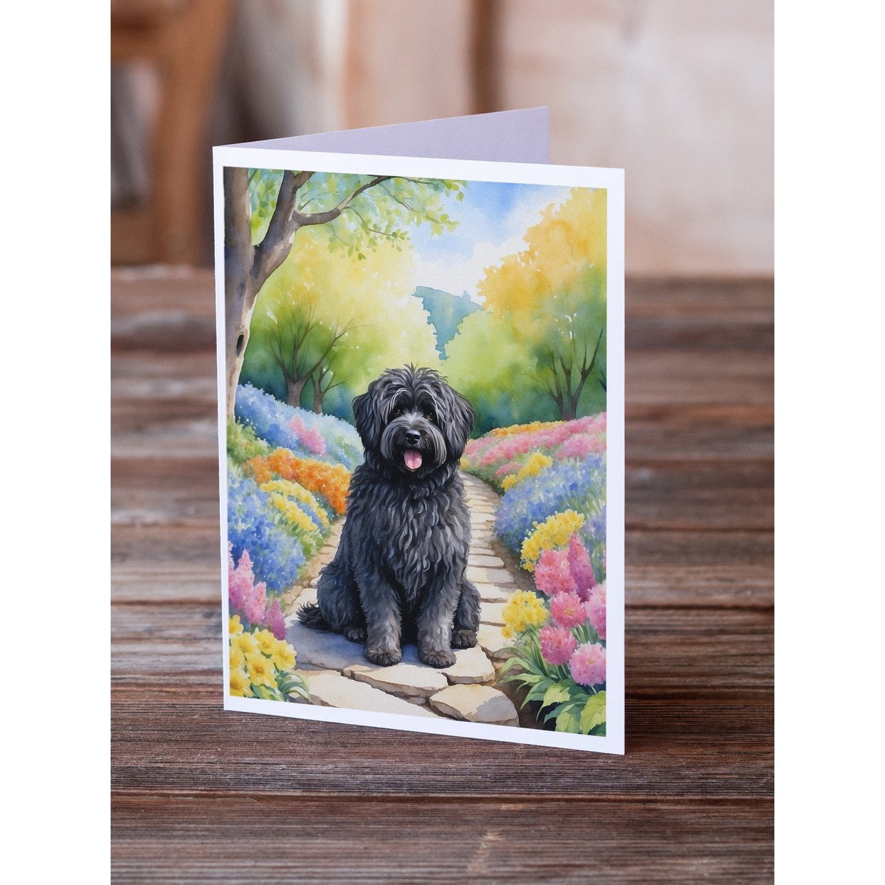 Puli Spring Path Greeting Cards Pack of 8 7 in x 5 in