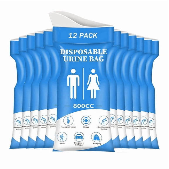 Disposable Urine Bag, 12 PCS Pee Bags for Travel for Women/Men, 800ML Emergency Portable Urinal Bag and Vomit Bags