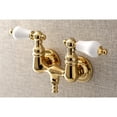 thumbnail image 2 of Kingston Brass AE35T2 Aqua Vintage 3-3/8 Inch Wall Mount Tub Faucet, Polished Brass, 2 of 4