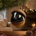 thumbnail image 7 of Clearance! 3D Forest Animal Acorn Ornaments-Cozy Forest Woodland Christmas Ornaments for Christmas Tree & Home Decor (Skunk), 7 of 7
