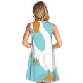 thumbnail image 5 of Lafuoo Three White Geese Pattern Women's Sleeveless Dress, Round Tie Pocket Short Sleeve Dress Summer Clothing, Suitable for Vacation, Leisure, Work-X-Large, 5 of 6