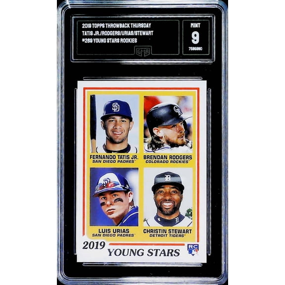 2019 Topps Throwback Thursday Fernando Tatis Jr. San Diego Padres +3 others #269 RC GMA 9 Mint (serial number may vary)