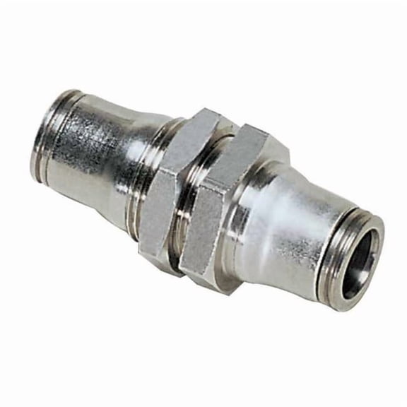 Legris Push-Fit Union Fitting, 5/16 in Tube Size, Brass, Silver 3616 08 00