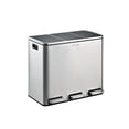 thumbnail image 1 of Step N’ Sort 3 Compartment Recycling Bin, 54L (3 x 18L), Stainless Steel Kitchen Trash Can with Lid and Removable Buckets, 1 of 6