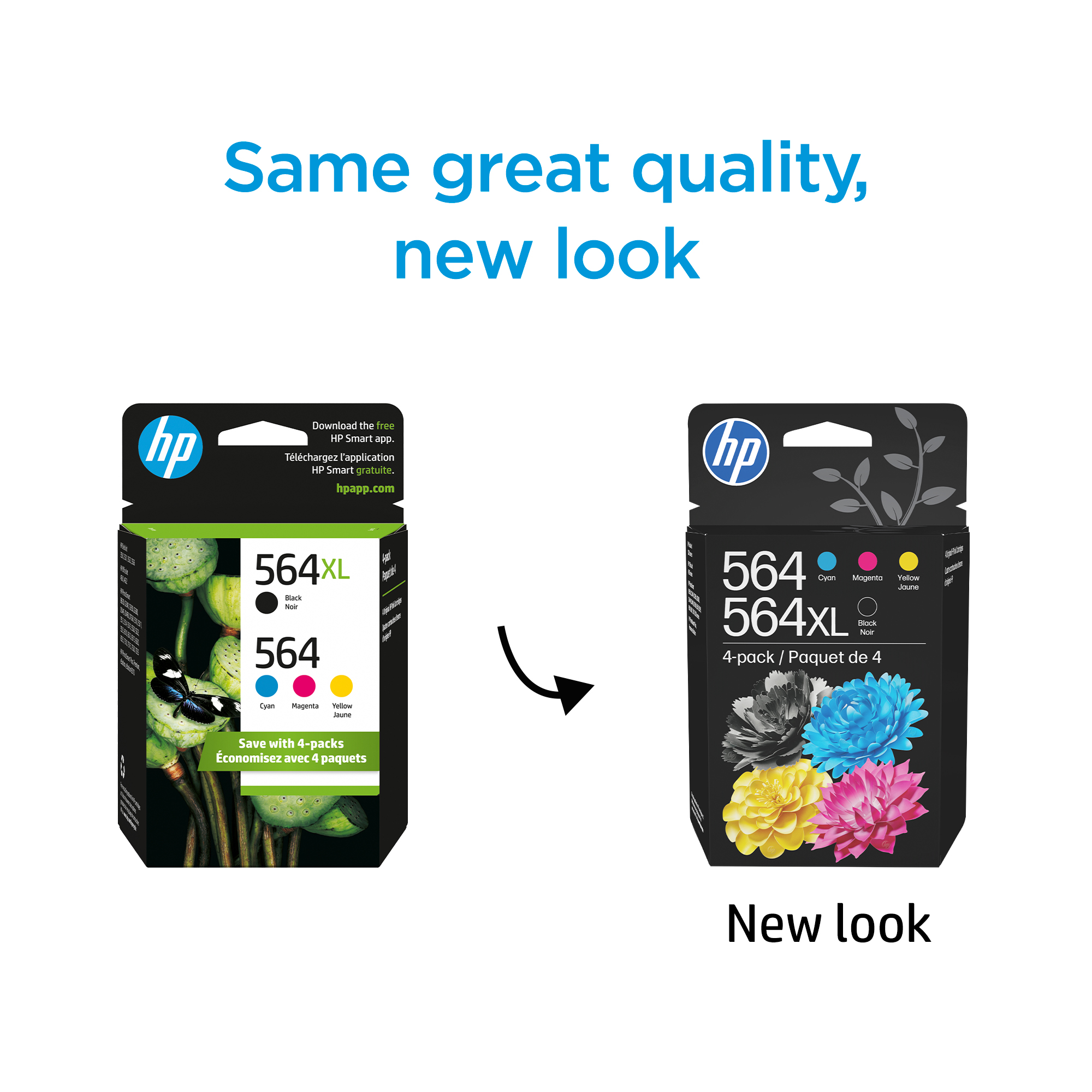 HP 564 CMY/564XL Blk Ink Crtg Combo 4-Pk