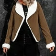 thumbnail image 2 of TAGOLD Womens Coats,Women's Autumn/Winter Solid Color Cardigan Plush Lapel Coat Tops, 2 of 6
