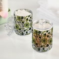 thumbnail image 2 of Yayeee 2 Pack Qtip Holder Bathroom Cotton Swab Canister with Lid Clear Dispenser Set, Retro Flower Print, 2 of 6