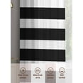 thumbnail image 6 of Sheer Curtains 45 inches Long 2 Panels Set White Black Striped Simple Stripes Background Tiers Sheers Rod Pocket Small Window Short Curtains for Kitchen Cafe, Each 52" W x 45" L, 6 of 7