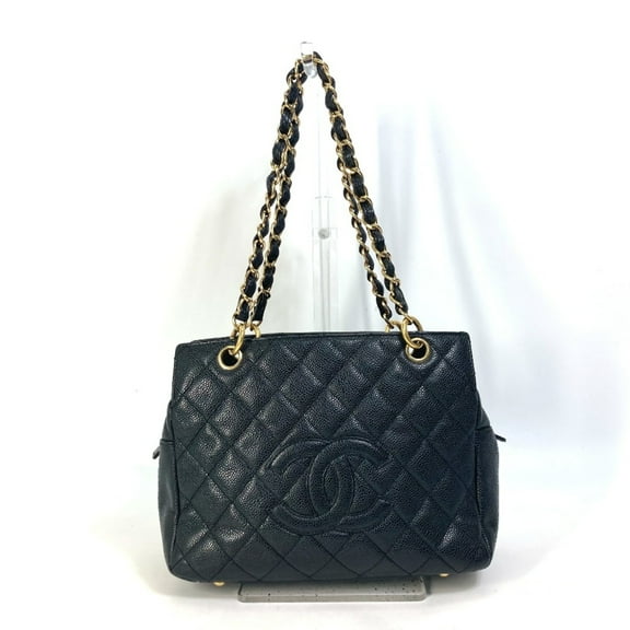 Pre-Owned Chanel CC Mark Chain Tote Bag bag Shoulder Bag Black Gold (Good)