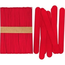 CraftySticks- 50 Pack 6 Inch Red Painted Wood Craft Sticks, Jumbo Popsicle Sticks for Crafts, Learning and STEM Basics