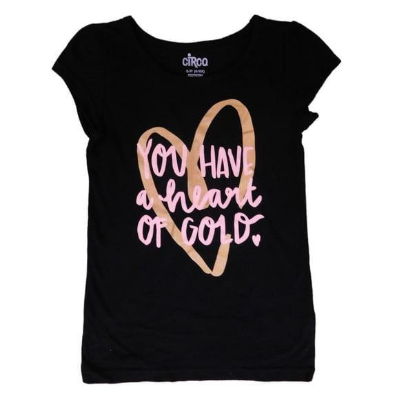 Girls Black You Have A Heart of Gold Valentine Tee Shirt T-Shirt S