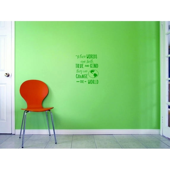Custom Decals When Words Are Both True And Kind They Can Change The World. Wall Art Size: 12 X 18 Inches Color: Multi