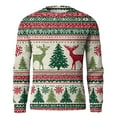 thumbnail image 6 of Dwelliawo Mens Christmas Sweater Knit Graphic Xmas Snowflake Sweater Lightweight Long Sleeve Ribbed Sweaters Relax Fit Christmas Pullover Sweaters Clearance Khaki 3XL, 6 of 6