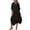 Black, variant on Women's Slub Linen Shirt Dress, Oversized Beach Cover Up, Long Button Down Bikini Cardigan, Casual Sun Protection Sundress with High Slits