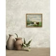 thumbnail image 2 of Drsoum Canvas Wall Art Vintage Classical Framed Paints Pastel Valley Cow Farm Field Landscape Nature Wilderness Room Decor for Hallway - 8x10in Natural Framed, 2 of 6