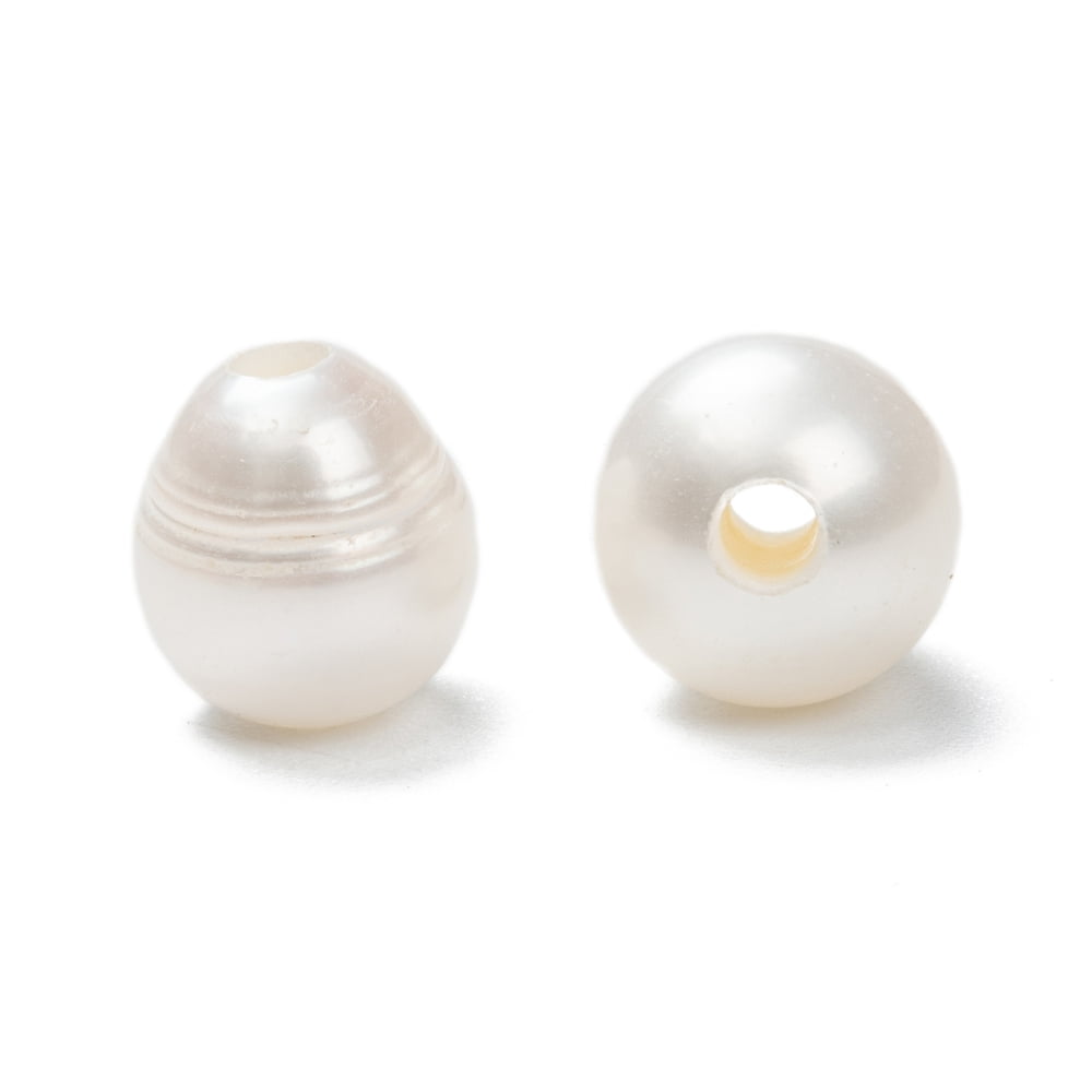 Grade B Natural Cultured Freshwater Pearl Beads Nice 10~12x8~9x8~9mm Hole: 2mm Rice White