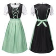 thumbnail image 2 of Bjutir Women'S German Dress Women Casual Solid Dress Strap Waist Short Sleeve Round Neck Apron Dress Two Piece Dress Sets, 2 of 7