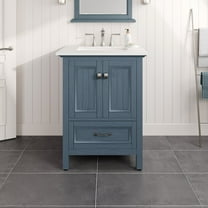 Eviva Britney 24 in. Ash Blue Single Sink Bath Vanity with Carrara Quartz Top and Undermount Porcelain Sink
