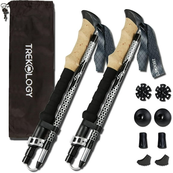 Trek-Z Collapsible Hiking & Trekking Poles - Balance Support for Seniors, Women, and Men, 2pc Per Set