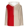 thumbnail image 7 of Otntypg Color Block Fuzzy Hoodies for Women Trendy Fall Winter Thick Warm Long Sleeve Drawstring Hooded Pullover Sweatshirts Fashion Sherpa Fleece Outwear Tops with Pockets Khaki XL, 7 of 7