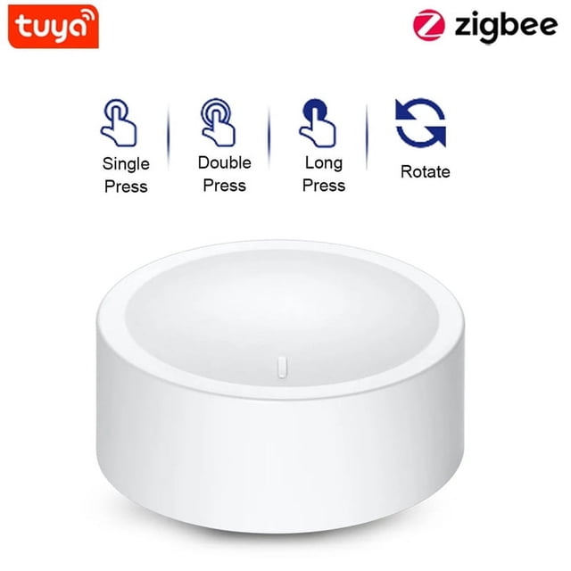 Interruptor de Perilla Tuya ZigBee Botón de Escena Inalámbrico Interruptor de Atenuación Giratorio Enlace de Automatización del Hogar Inteligente Control Remoto