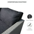 thumbnail image 4 of SUNTONE Patio Conversation Sofa Set - 3 Piece All Weather Wicker Outdoor Furniture Set, Gray Rattan & Black Cushions, 4 of 10