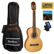 Oscar Schmidt OCHS Youth 1/2 Size Spruce Natural Classical Guitar Bundle W/ Gigbag, OCHS BAGPACK