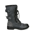 thumbnail image 2 of Nature Breeze AC20 Women Studded Spike Leatherette Zipper Lace Up Buckle Military Boot, 2 of 5