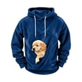 thumbnail image 3 of Oksale Fuzzy Pet Pouch Hoodies for Men Soft Cozy Sherpa Fleece Hoodie Sweatshirts with Kangarooo Pockets Long Sleeve Winter Clothes Navy M, 3 of 7