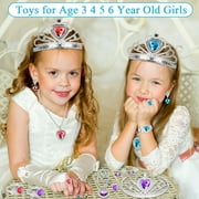 Flybay Princess Dress up for Girls, 27Pcs Toddler Dress up Toys Costumes Set Skirts, Shoes, Crowns, Pretend Play Birthday Gifts for 3-7 Year Old Girls