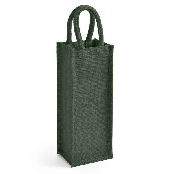 Brand Lab - Bolsa de Regalo para Botellas de Yute (Verde Bosque)