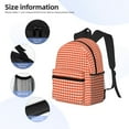 thumbnail image 5 of Lsque Orange Gingham Classic Casual Backpack - Large Capacity Water-Resistant Backpack for School, Work, Travel, and Outdoor Activities, 5 of 8