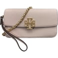 thumbnail image 2 of Tory Burch Women's Britten Pebble Chain Wallet Wristlet Crossbody Bag In Delicate PINK, 2 of 7